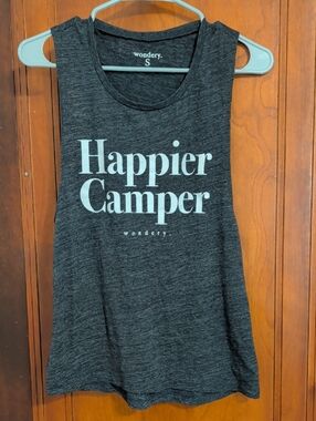 Wondery Charcoal 'Happier Camper' Graphic Tank